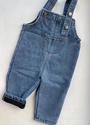 Дитячий джинсовий комбінезон на флісі4 фото