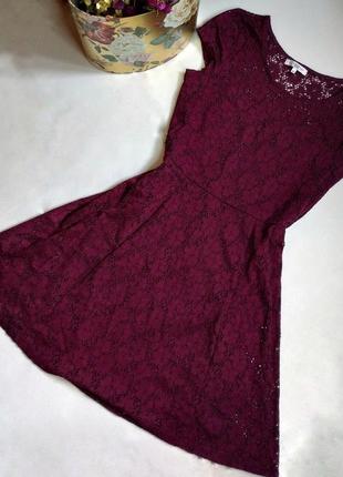 🔥розпродаж🔥 фіолетова коротка мереживна сукня від new look1 фото