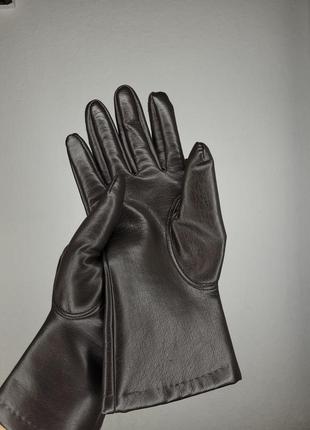 Перчатки рукавички шкіряні коричневого кольору коричневі7 фото
