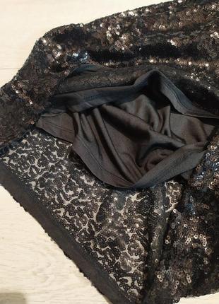 Короткая, новая юбка с пайетками от h&amp;m.5 фото