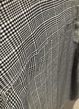 Рубашка черно белая гусиная лапка клетка линии геометрия кнопки черные матовые6 фото