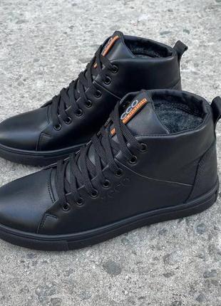 Зимние ботинки, высокие кеды с логотипом ecco, чоловічі зимові черевики, високі кеди