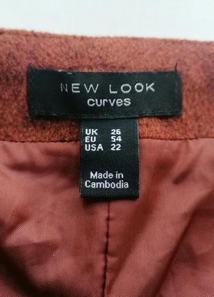 Теплая коричневая юбка new look супер батал большой размер рр 26 (к003)3 фото
