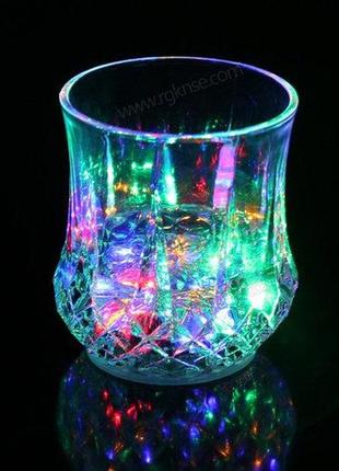 Стакан, диско стакан с подсветкой светящийся sunroz inductive rainbow color cup led в упаковке