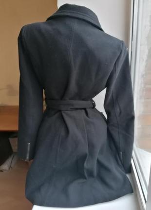 Черное классическое пальто с поясом max mara италия оригинал (к003)4 фото