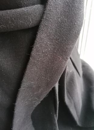 Черное классическое пальто с поясом max mara италия оригинал (к003)7 фото