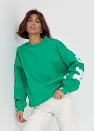 Женская теплая толстовка с аппликацией на спине