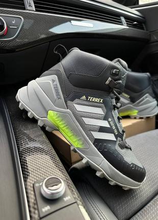 Зимние мужские ботинки adidas terrex swift r termo grey green (термо) 41-42-465 фото