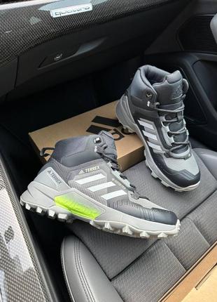 Зимние мужские ботинки adidas terrex swift r termo grey green (термо) 41-42-467 фото