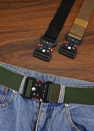Ремень тактический tactical belt 120 см, черный / армейский ремень / мужской ремень с пряжкой