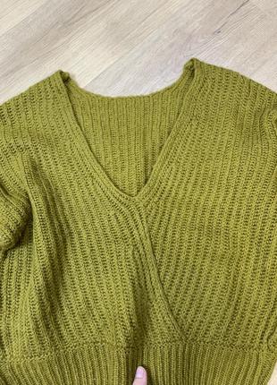 Хакі вязаний теплий незвичний светр asos4 фото