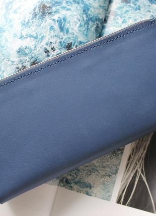Гаманець "blu" з натуральної шкіри синій