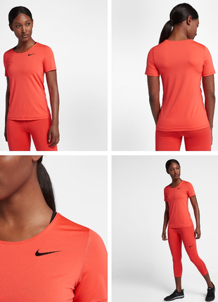 Классная фирменная спортивная футболка кораллового цвета nike оригинал.3 фото