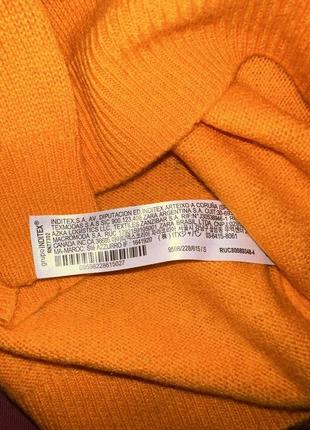Zara шерстяной яркий оранжевый свитер ,джемпер !оригинал !5 фото
