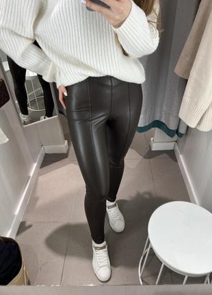 Кожаные леггинсы h&amp;m