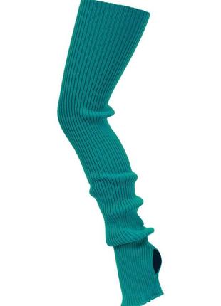 Гетры женские бирюзовые вязаные для танцев под каблук, 60 см.7 фото