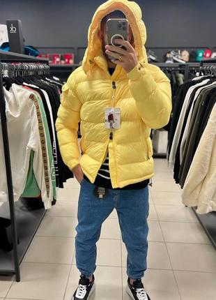 Куртка курточка пуховик желтая мужская бренд