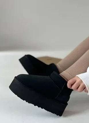 Угги на платформі ❄ чоботи замшеві ugg ultra mini platform