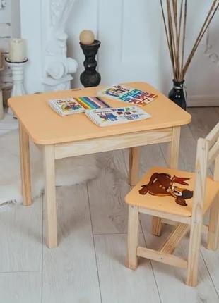 Детский стол и стул для детей 1 группы роста (100-115 см), стол с ящиком и стульчиком для игр и развития