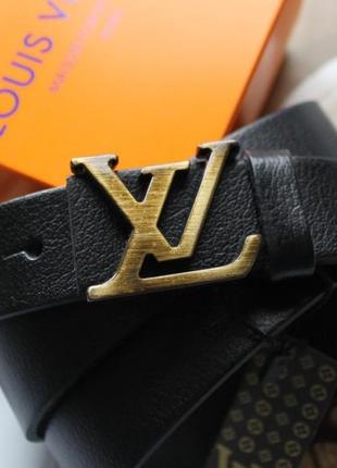 Ремінь louis vuitton унісекс чорний пряжка бронза