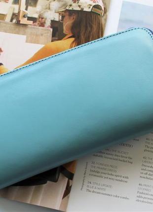 Жіночий гаманець "eccellente" з натуральної шкіри блакитний