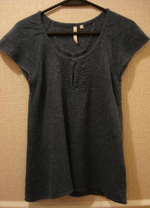 Безрукавка в'язаний светр з альпаки светр з вирізом светр без рукавів розмір 12/147 фото