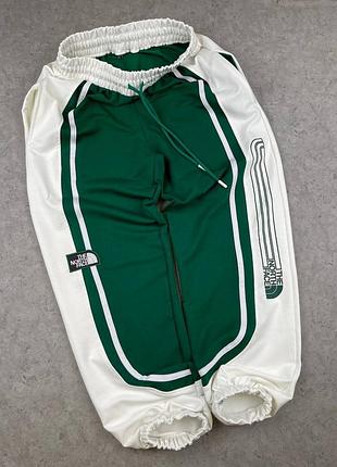 Штаны спортивные брюки мужские бренд зелёные с белым