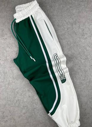 Штаны спортивные брюки мужские бренд зелёные с белым