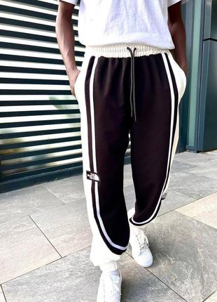 Штаны спортивные брюки мужские бренд зелёные с белым