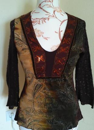 Парижская кофточка с вязанными рукавами