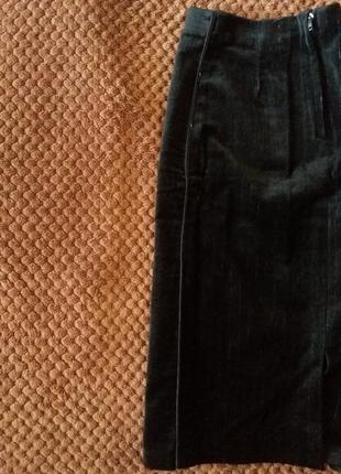 Облегающая велюровая черная юбка с серебристыми продольными нитями, тянется, р. xs3 фото