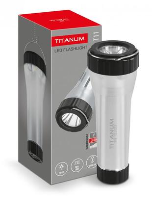 Портативный светодиодный фонарик на солнечной батарее videx titanum tlf-t11 серый