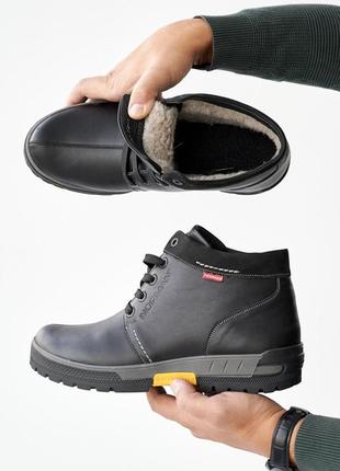 Зимові ботинки чорні norman 2