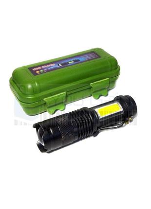 Ліхтар тактичний bailong bl-525 -xpe + cob, зу micro usb, вбудований акумулятор, zoom, кліпса1 фото
