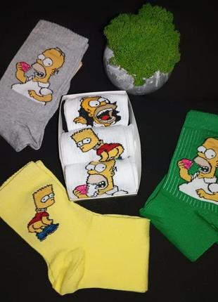 Подарочный набор носков | носки на подарок «симпсоны» 3 пары