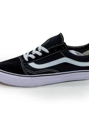 Черно белые vans old skool венс олд скул, vietnam, текстиль. 44. размеры в наличии: 44.