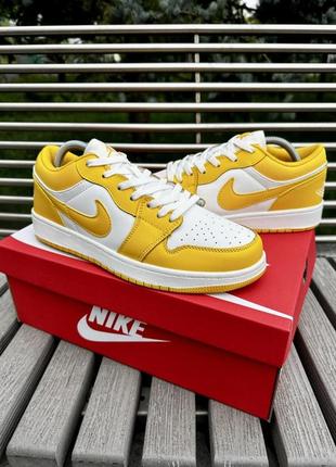 Кроссовки nike air jordan 1 low (yellow)7 фото