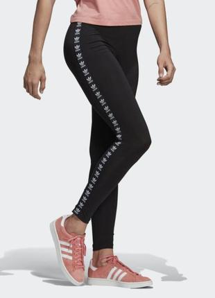 Лосини легінси на лампасах adidas originals trefoil tight pants black training yoga gym dn8406
