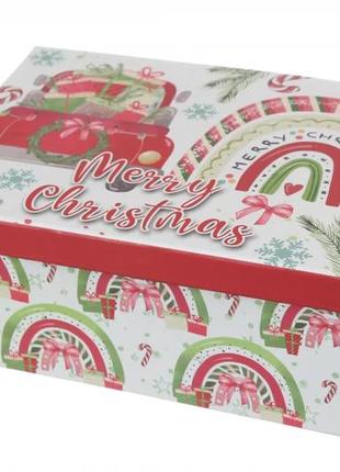 Набір новорічних подарункових коробок "машина з подарунками" l:43х34х16 см (комплект 18 шт)3 фото