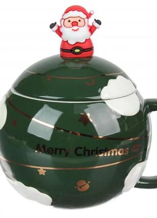 Чашка керамічна новорічна шар "merry christmas" 450мл