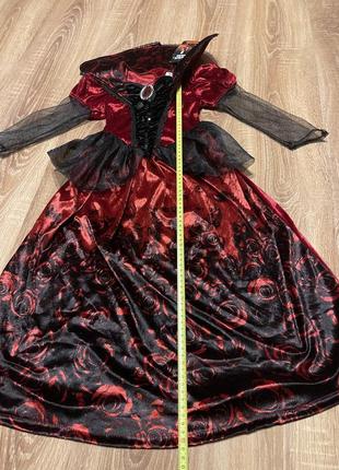 Платье вампирша вампир королева хеллоуин на5-6лет4 фото
