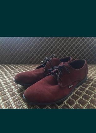 Замшевые бордовые туфли р.413 фото