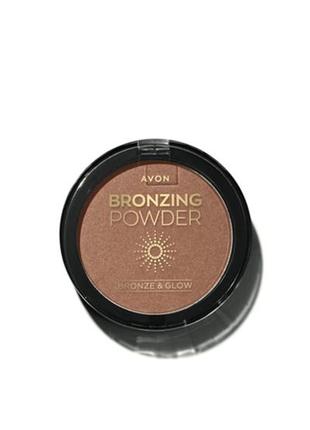 Компактная пудра с эффектом загара " драгоценные камни "warm glow avon 10,5g.2 фото