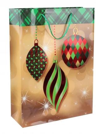 Подарункові пакети новорічні картонні 31*42*12 см (упаковка 12 шт)4 фото
