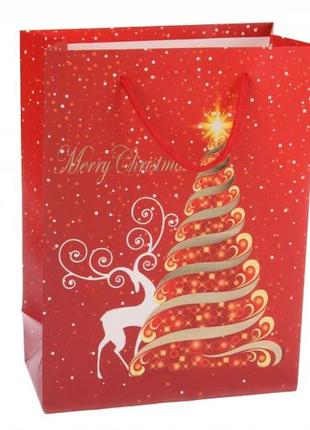 Подарункові пакети новорічні картонні 40*55*15 см (упаковка 12 шт)4 фото