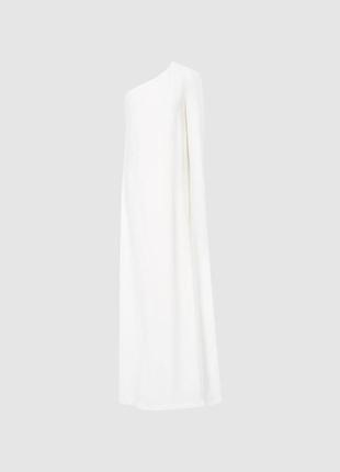 Вечернее платье макси свадебное белое на одно плечо7 фото