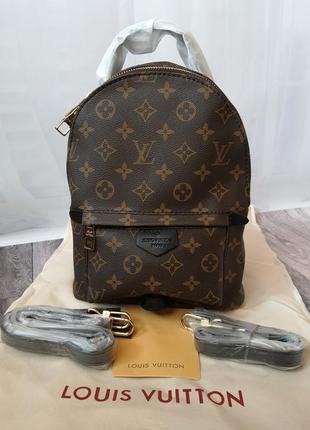 Рюкзак в стилі premium louis vuitton palm springs mini mm brown/black lv