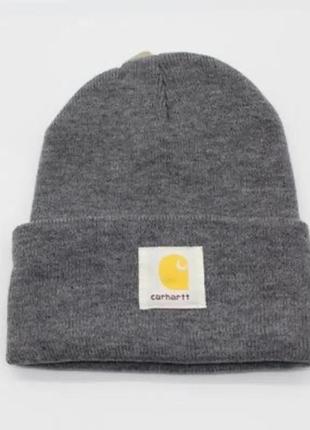 Шапка carhartt wip short watch black серая акриловая кархарт