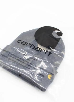Шапка carhartt wip short watch black серая акриловая кархарт