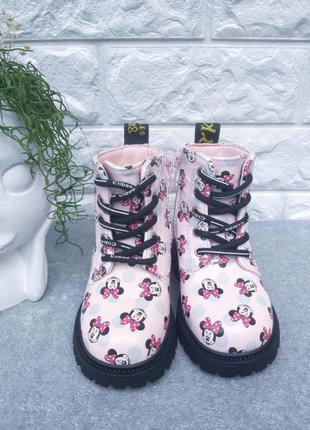 Детские зимние сапоги / ботинки минни маус для девочки3 фото